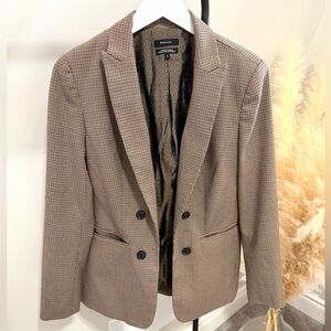 RW&CO. Brown Houndstooth Blazer Tailored Fit Double Button